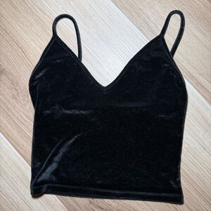 Brandy Melville black velvet crop top